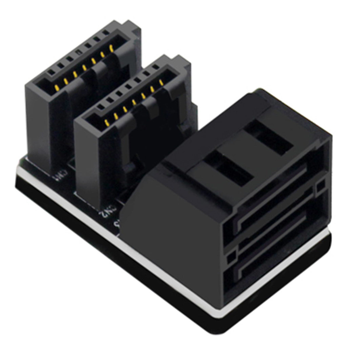 SA-051 Dual SATA 7Pin Female to 7Pin Male Vertical 90 Degree Angled Adapter Low Profile for Desktops SSD HDD Mainboard Motherboard