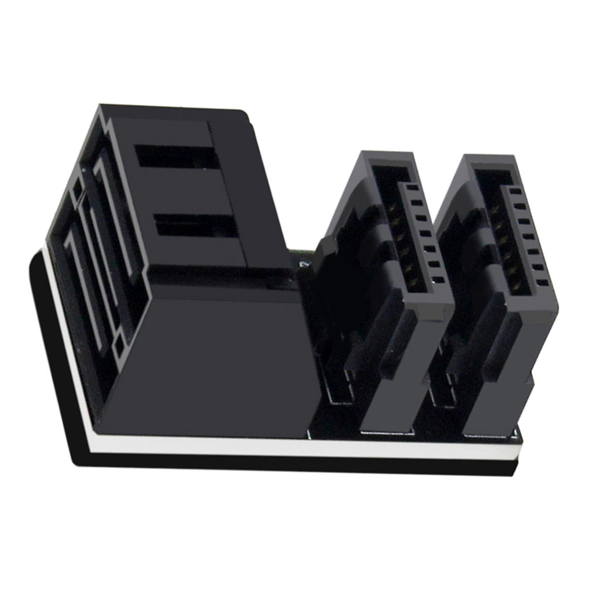 SA-051 Dual SATA 7Pin Female to 7Pin Male Vertical 90 Degree Angled Adapter Low Profile for Desktops SSD HDD Mainboard Motherboard