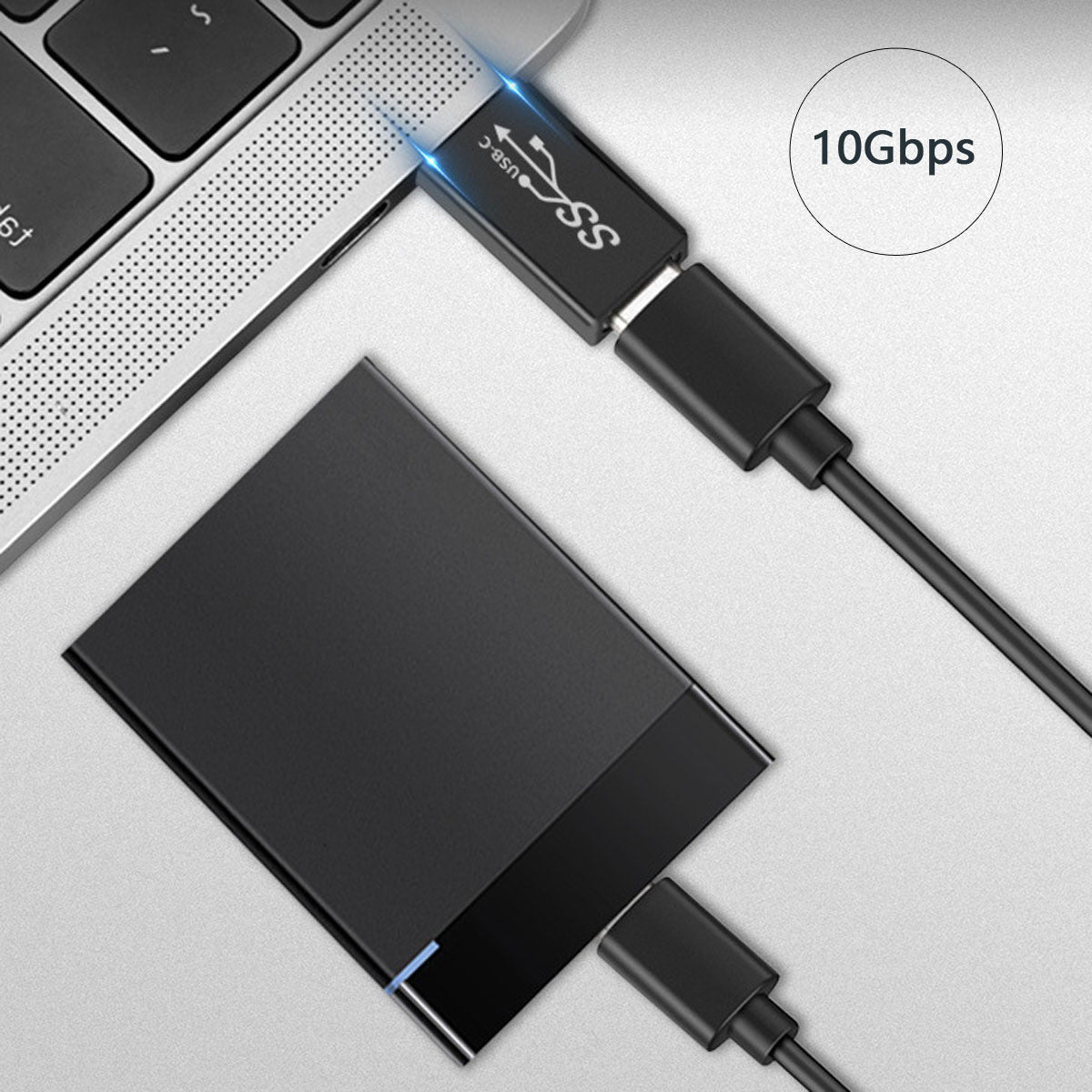 UC-070 4Pcs/Set Portable USB-C to USB-A Converter 10Gbps Data Transfer OTG Adapter