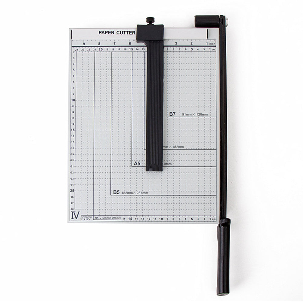 Home Sharp Blade Photo Paper Trimmer A4 Guillotine Paper Cutter Portable Ruler Steel Cutter for Office