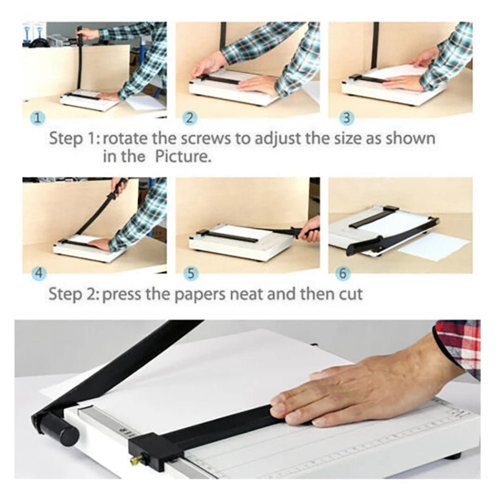 Home Sharp Blade Photo Paper Trimmer A4 Guillotine Paper Cutter Portable Ruler Steel Cutter for Office