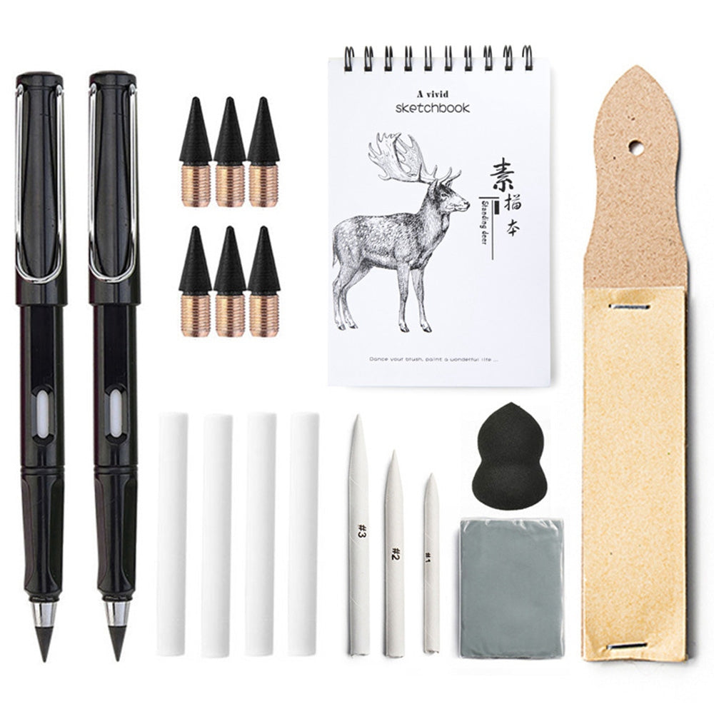 19Pcs Drawing Sketching Pencil Set with A5 Sketch Book/6 Nibs, Art Supplies Painting Kit for Artists, Adults, Students