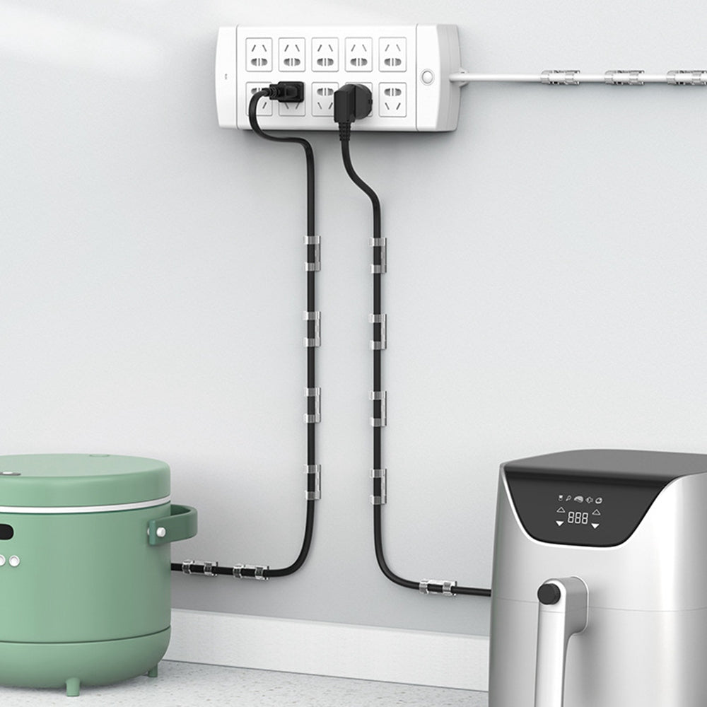 Cablecreation CT1003 50Pcs Small Size Punch-free Wire Fixing Clip Network Cable Clamp Self-adhesive Desktop Wall Mount Organizer