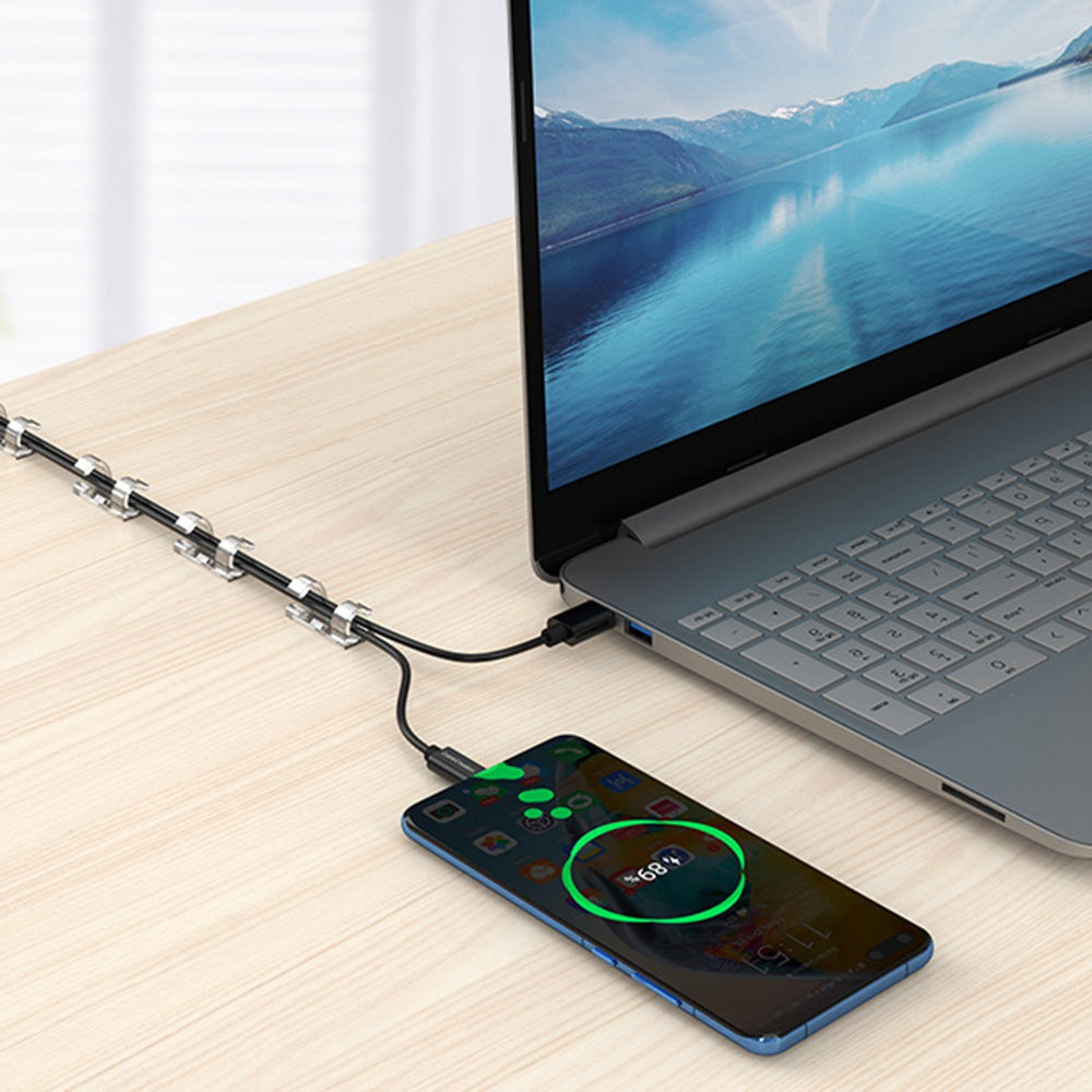 Cablecreation CT1003 50Pcs Small Size Punch-free Wire Fixing Clip Network Cable Clamp Self-adhesive Desktop Wall Mount Organizer