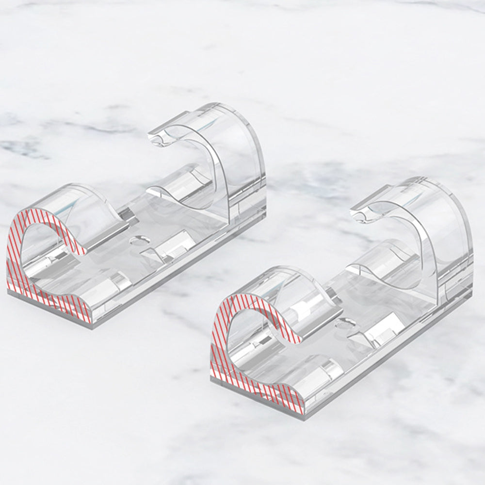 Cablecreation CT1003 50Pcs Small Size Punch-free Wire Fixing Clip Network Cable Clamp Self-adhesive Desktop Wall Mount Organizer