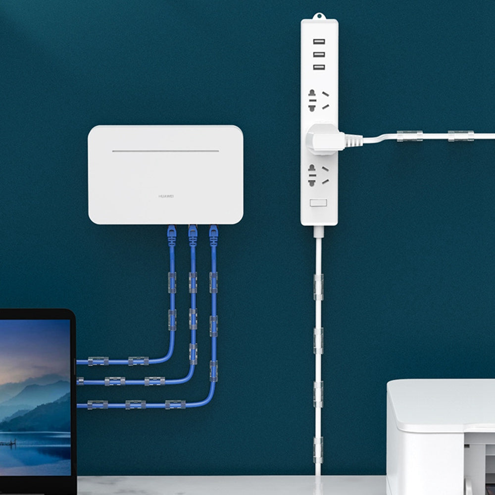 Cablecreation CT1003 50Pcs Large Size Punch-free Self-adhesive Wire Fixing Clip Network Cable Desktop Organizer