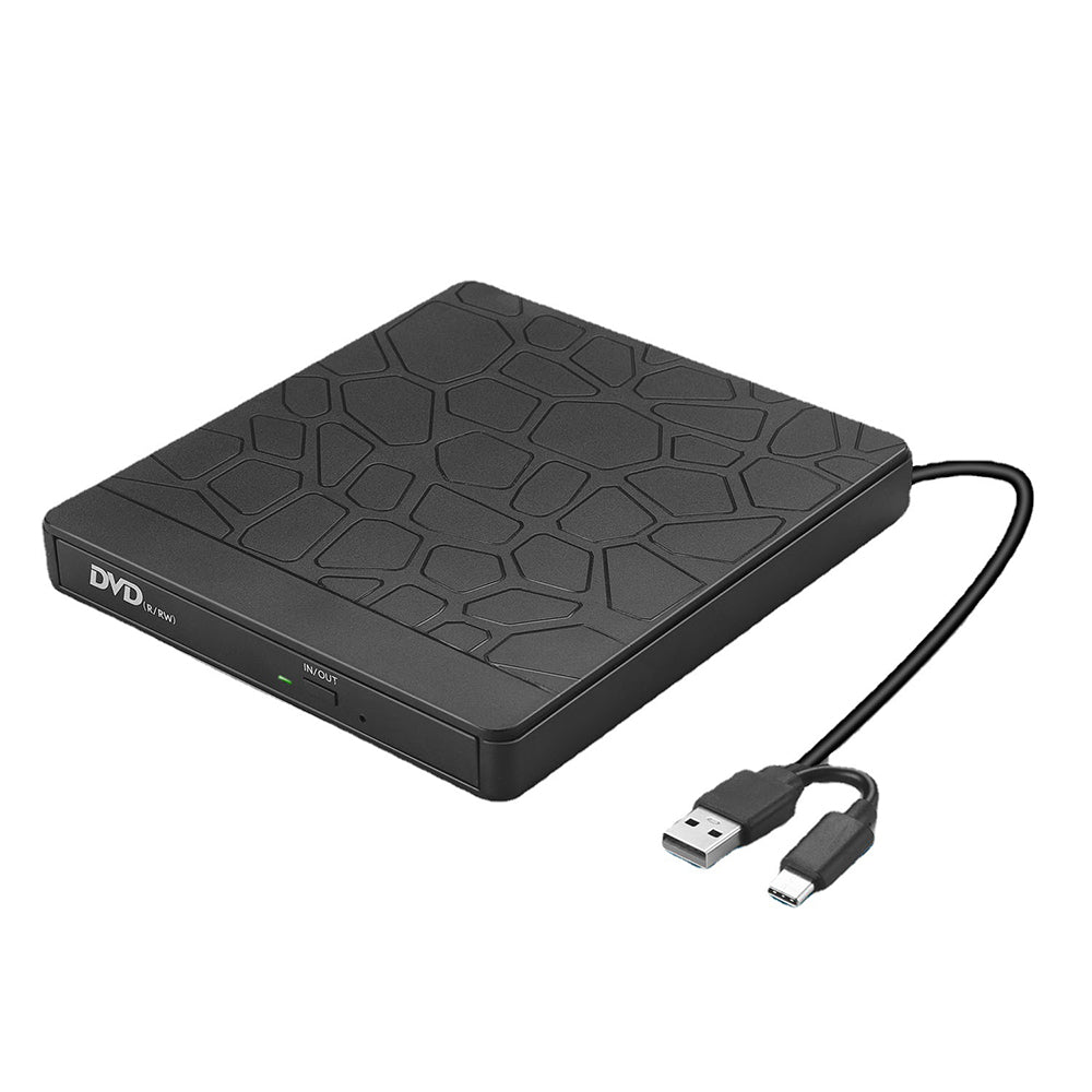 USB 3.0 + Type-C Computer External Optical Drive Burner Dual USB Ports TF SD Card Reader High Speed DVD Burner