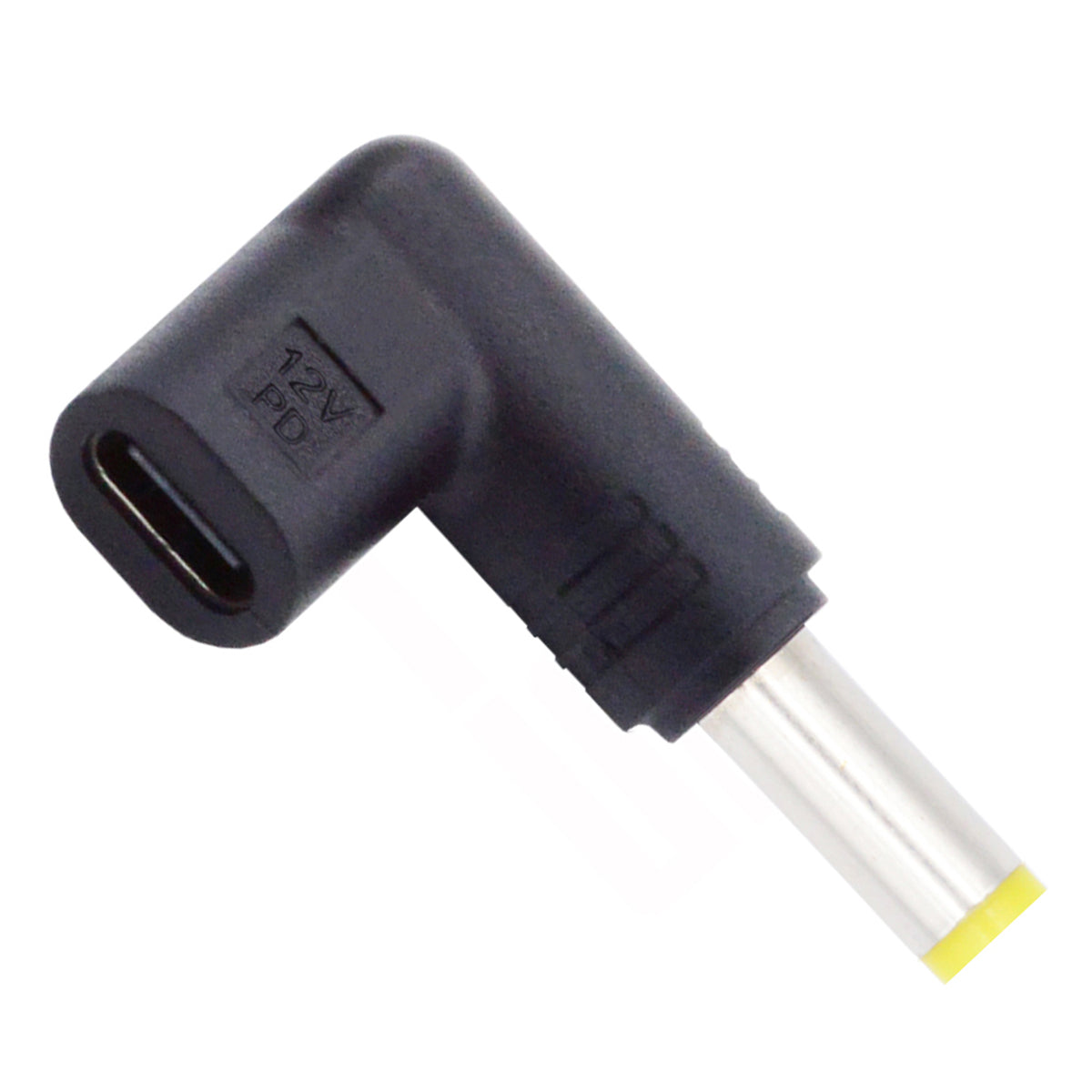 UC-090-5525MM USB 3.1 Type C Female to DC 12V Plug Adapter PD Emulator Trigger 90 Degree Angled Converter, DC5.5*2.5mm