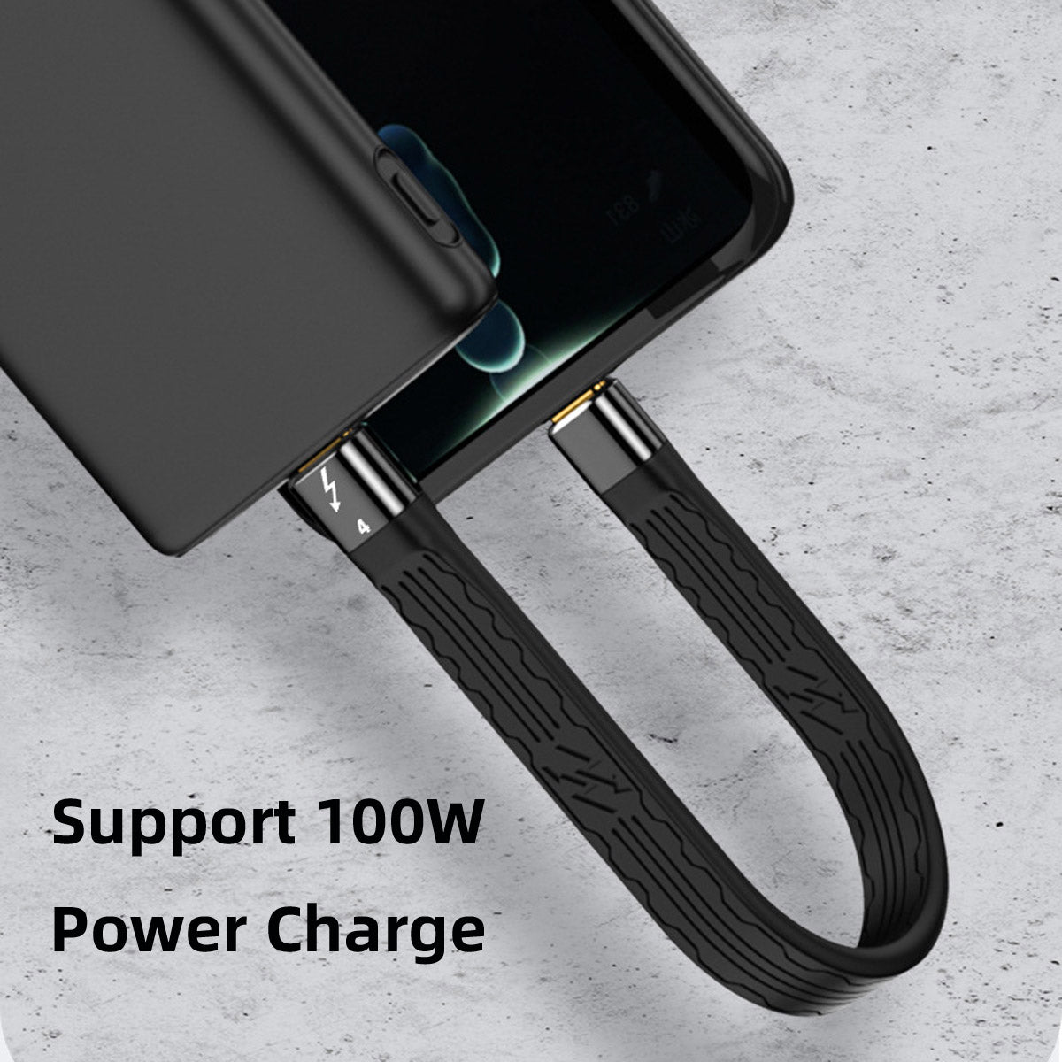 TB-005-0.13M 40Gbps ThunderBolt4 Transmission Cord Flat Slim 5A 100W Fast Charging Cable Supports 8K 60Hz 5K 60Hz Video Output