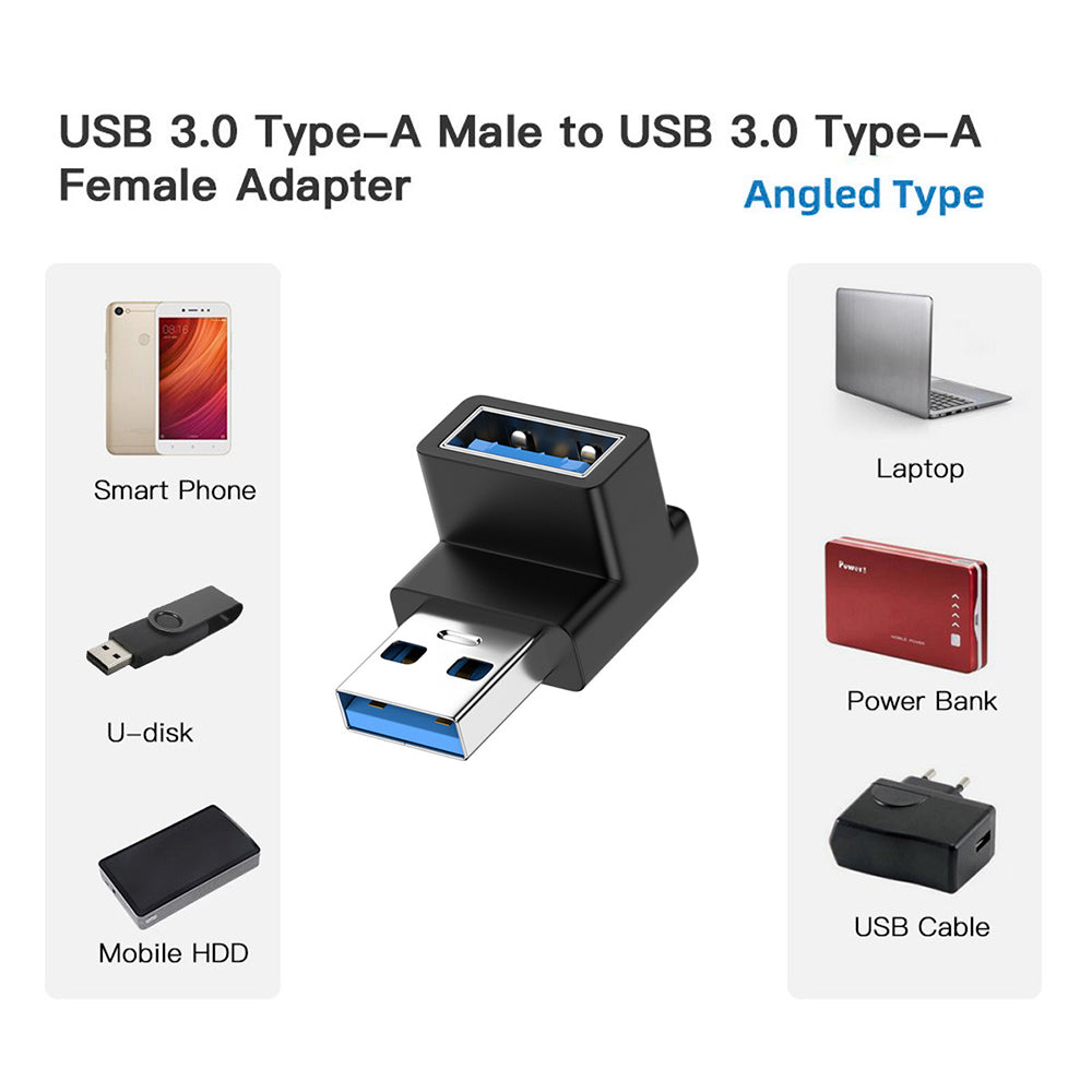 U3-018-UP 10Gbps High Speed USB3.0 Male to Female Converter 90 Degrees Elbow Adapter