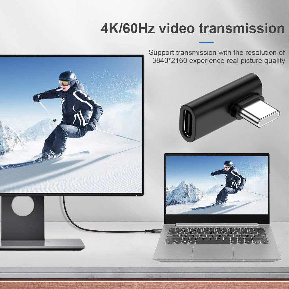 UC-068-LP 90 Degrees USB 3.1 Type-C Male to Female Converter Elbow Adapter for Laptop Tablet Phone