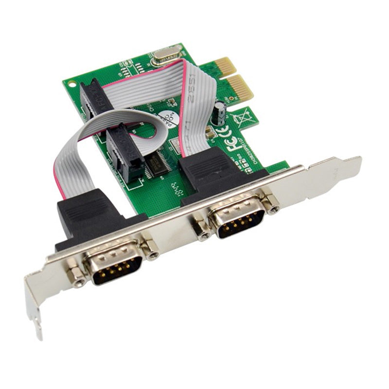 PCI-E CH382L 2S PCI-E X1 DB9 RS232 Serial Card Industrial COM1 Port Adapter Card Compatible with Linux, Windows 98SE / ME