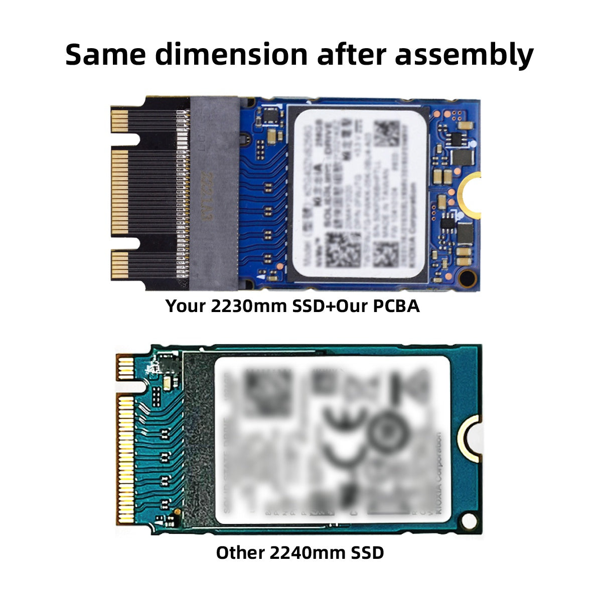 SA-047 NGFF B+M Key NVME M-Key 2230 to 2242 Male to Female Extension Adapter Card for 2230 2242 SSD