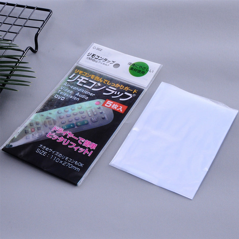 5Pcs Transparent Plastic Heat Shrinkable Remote Control Film Dustproof Remote Control Protective Cover