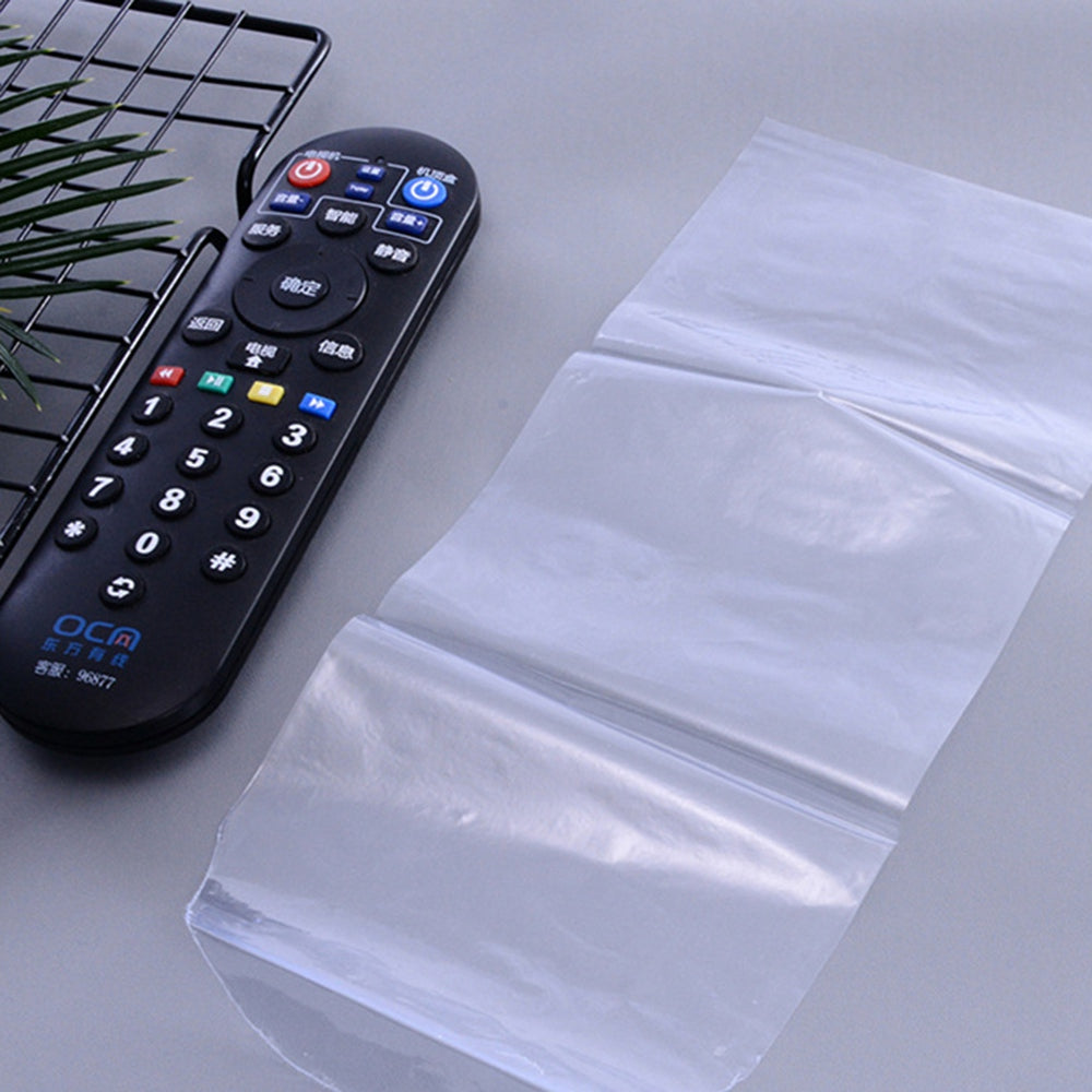 5Pcs Transparent Plastic Heat Shrinkable Remote Control Film Dustproof Remote Control Protective Cover