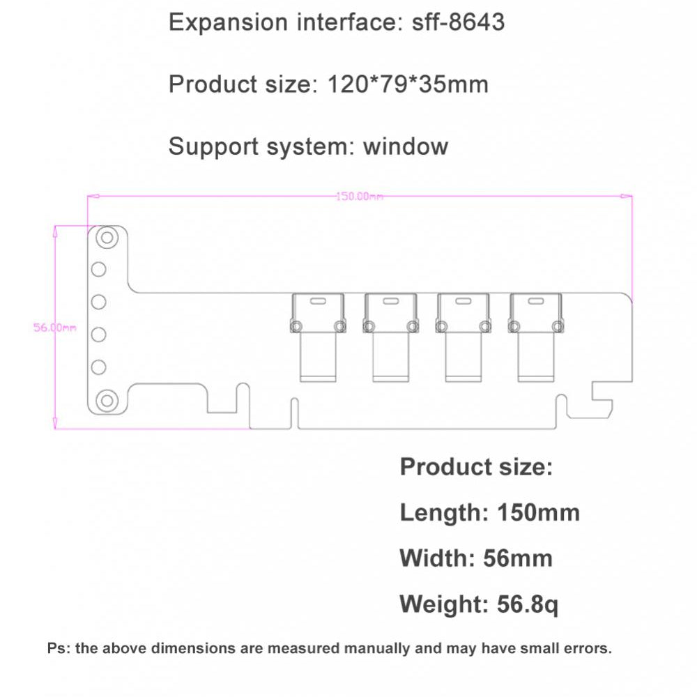 U2 PCIe X16 to 4 Ports U.2 NVME SFF-8643 SFF-8639 Expansion Card PCI Express 4.0 Split Card
