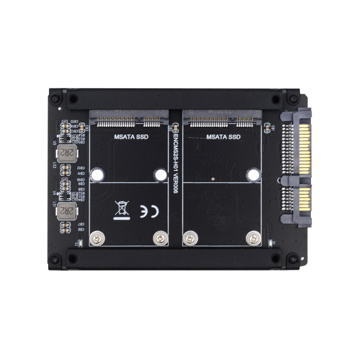 SA-049 Dual MSATA Mini-SATA SSD Card JOBD Raid0 Span Bridge to 2.5inch SATA Combo HDD Disk Drive Enclosure