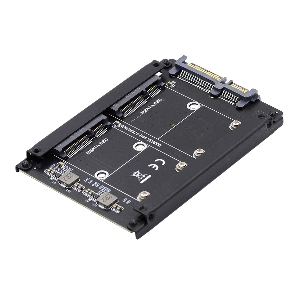 SA-049 Dual MSATA Mini-SATA SSD Card JOBD Raid0 Span Bridge to 2.5inch SATA Combo HDD Disk Drive Enclosure
