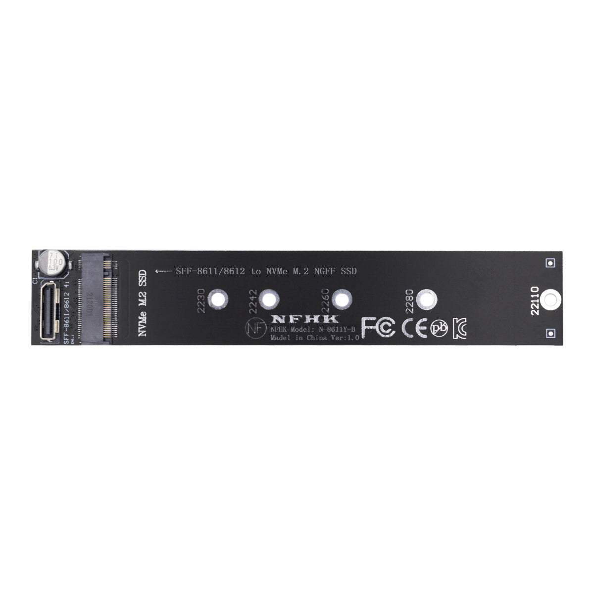 SF-046 Oculink SFF-8612 SFF-8611 to M.2 Kit NGFF M-Key to NVME PCIe SSD 2280 22110mm Adapter for Mainboard