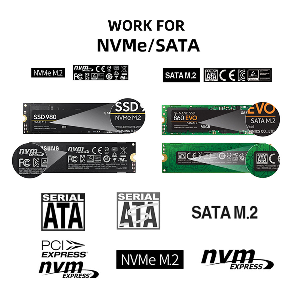 SF-055 Oculink SFF-8612 8611 to U.2 Kit M-Key to NVME PCIe SSD and NGFF to SATA Adapter for Mainboard