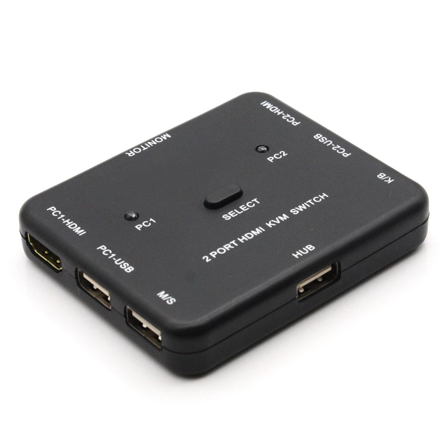 Computer Host HDMI 2 In 1 Out KVM Switch 2 Port Mouse Keyboard USB Print Share Device