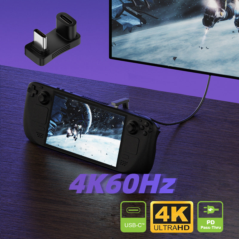 UC-068-OS 10Gbps USB3.0 Type C Male to Female Elbow U-shape Power Data Video Adapter