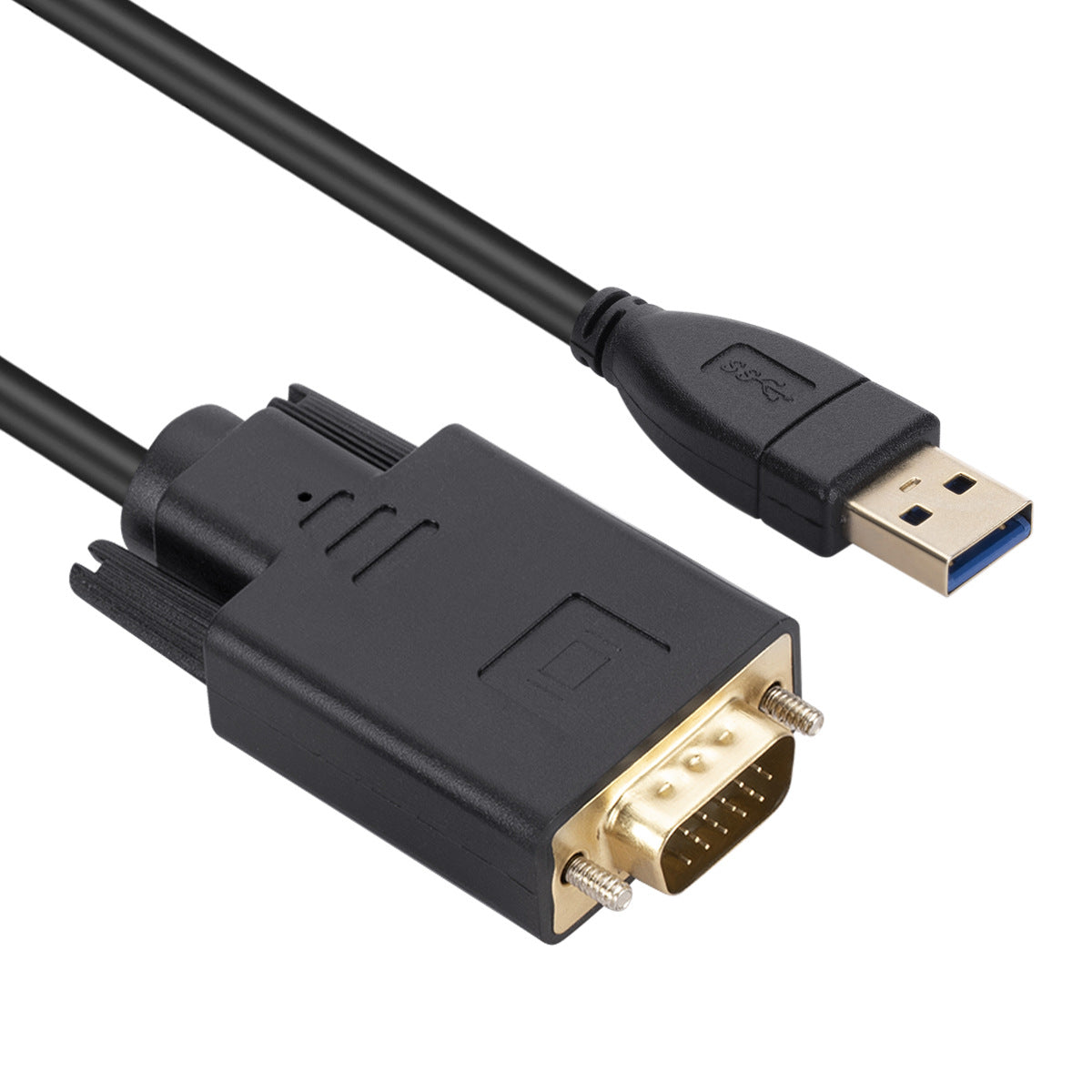 WT04 1.8m Drive-free USB 3.0 Male to VGA Male Adapter Cable Projector Monitor Conversion Cable