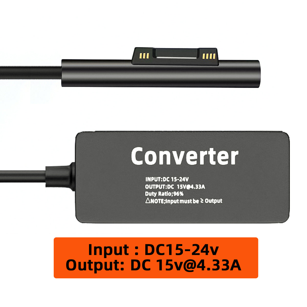 PW-016-5525MM DC 5.5X2.5mm Jack 65W 20V 15V-24V to Surface Pro 3 / 4 / 5 / 6 / 7 / 8 / 9 Magnetic Charge Converter
