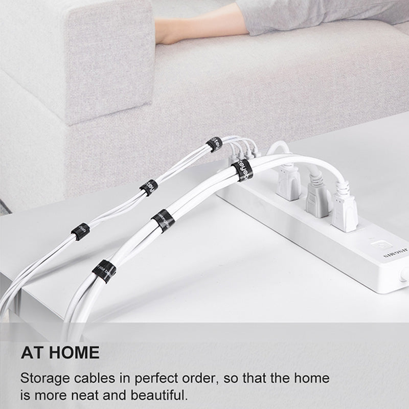 STOYOBE 3 Meters Magic Tape Sticky Hook and Loop Fastener Data Cable Organizer - Red