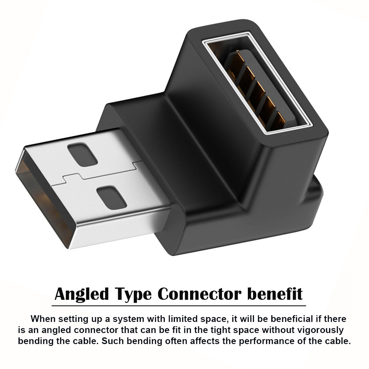 U3-018-DN 10Gbps USB3.0 Male to USB3.0 Female Adapter 90 Degree Angled Type Video Adapter