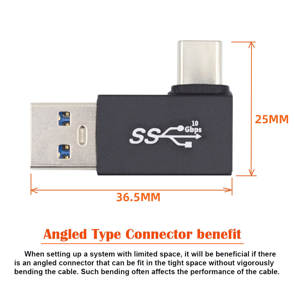 UC-070-TC003 USB 3.0 Type-A Male to USB 3.1 Type-C Male Adapter 10Gbps Connector for Laptop Tablet Phone