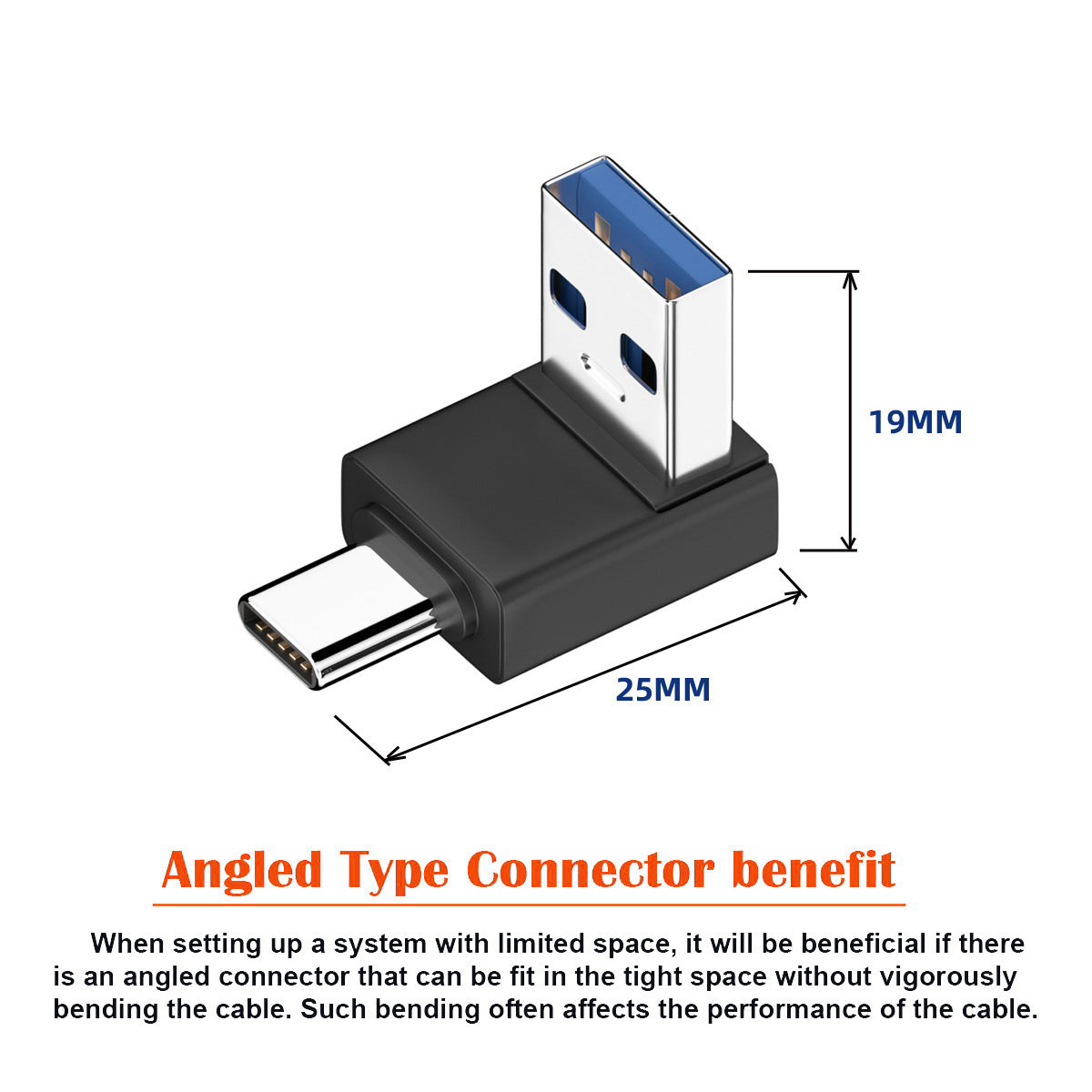UC-070-TC005 USB 3.0 USB-A Male to Type-C 3.1 Male Adapter 10Gbps Data Transmission Connector for Laptop Phone