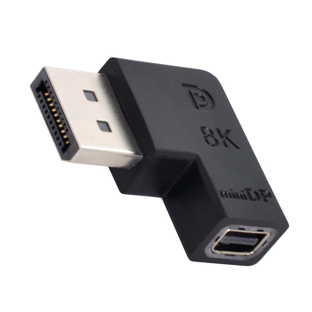 DP-036-8K08 Angled DisplayPort 1.4 Male to Mini DP Female 8K 60Hz Adapter Supports Ultra-HD UHD Video for PC Laptop Monitor