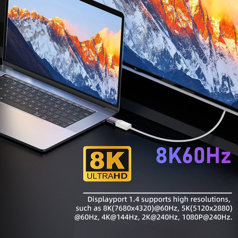 DP-036-8K05 Mini DisplayPort 1.4 Male to DP Female 8K 60hz 7680*4320 Ultra HD Elbow Adapter for PC Laptop Monitor
