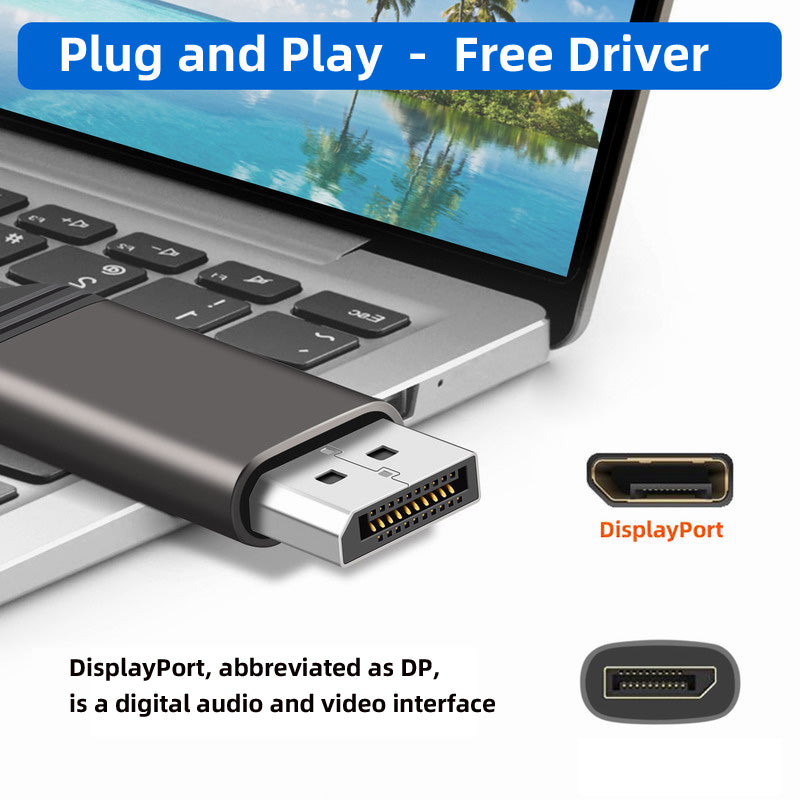 DP-036-8K05 Mini DisplayPort 1.4 Male to DP Female 8K 60hz 7680*4320 Ultra HD Elbow Adapter for PC Laptop Monitor