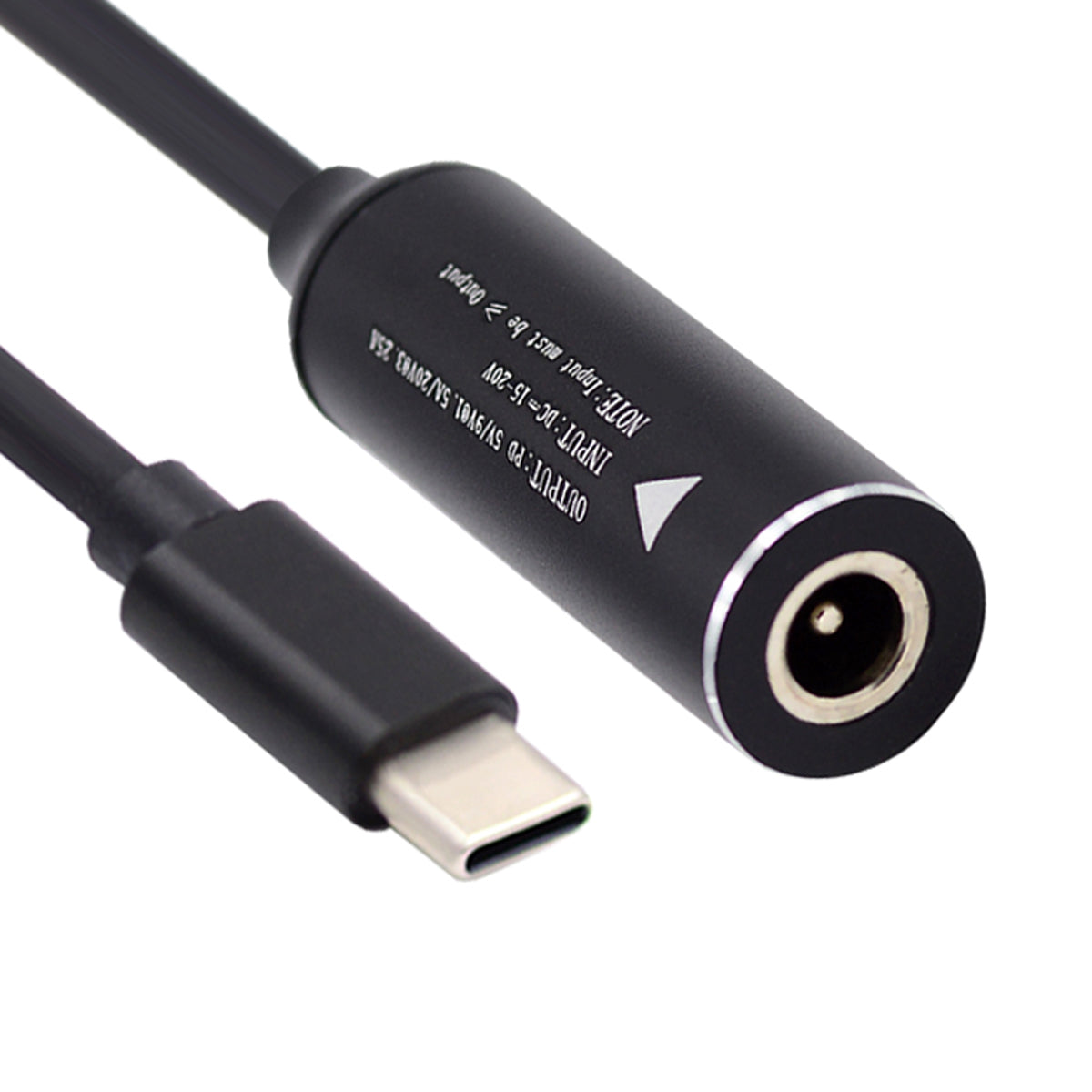 UC-149-5521MM 5.5x2.1mm DC Female Jack to Type-C Male Charge Cable for Laptop Phone PD9V 15V 20V