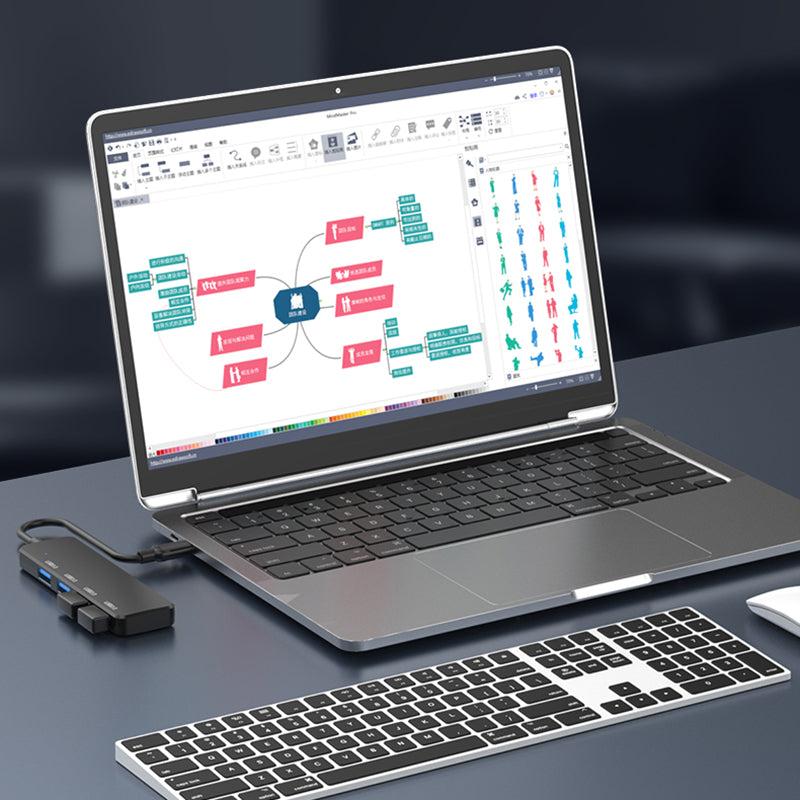 S-304 4-Port USB Adapter Charging + Data Transmission USB 3.0 Hub Expansion Dock Station Converter