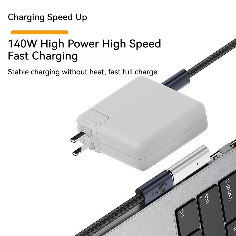 Type-C Female to for Magsafe 3 Magnetic Charging Adapter 140W PD Converter for Macbook Pro - Side Angled