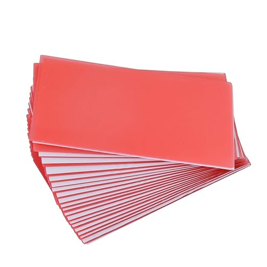 UNIQKART Dental Lab Base Plate Wax Orthodontic Base Plate Red Utility Wax Sheets Dental Supply