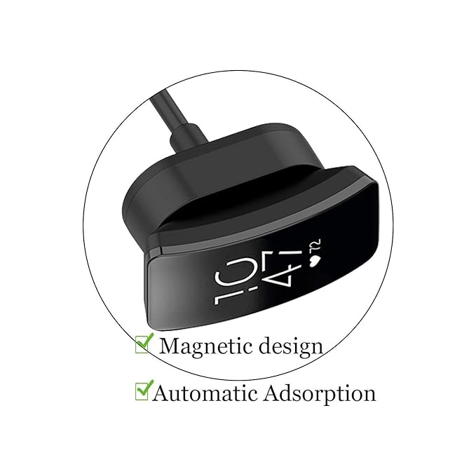 UNIQKART USB Charger Charging Cord Cradle Dock Adapter Cable Accessories Compatible for Fitbit Inspire and Inspire HR (Black)