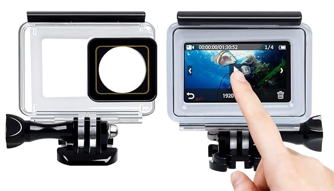 UNIQKART 40m Underwater Waterproof Back Protective Housing Case Cover for Yi 2 II 4K Touchscreen Panel