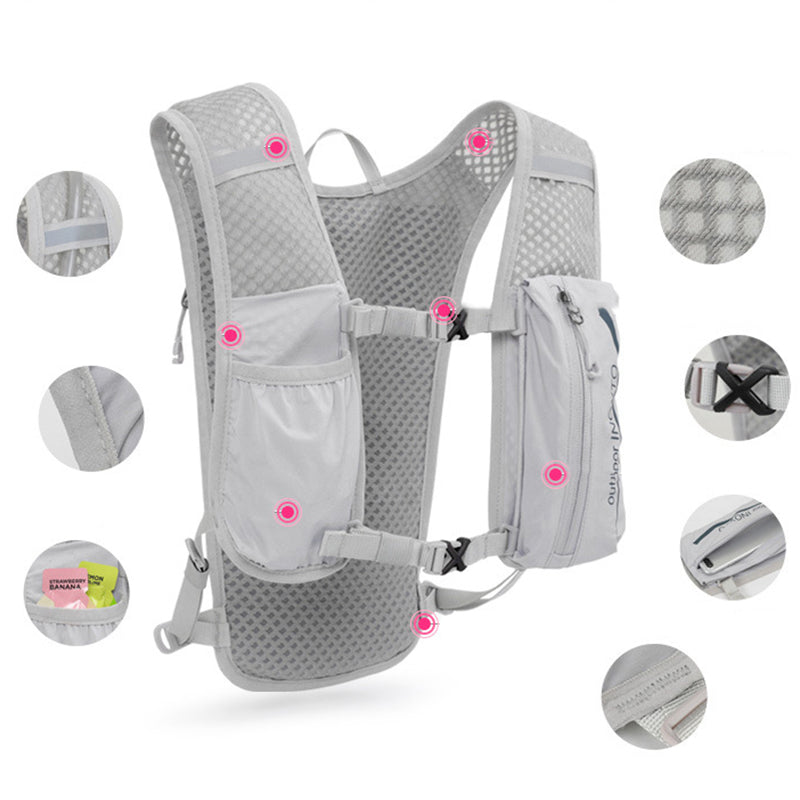 Outdoor Inoxto 591 5L Outdoor Sports Backpack Running Cycling Breathable Dual Shoulder Bag - Dark Grey / Orange