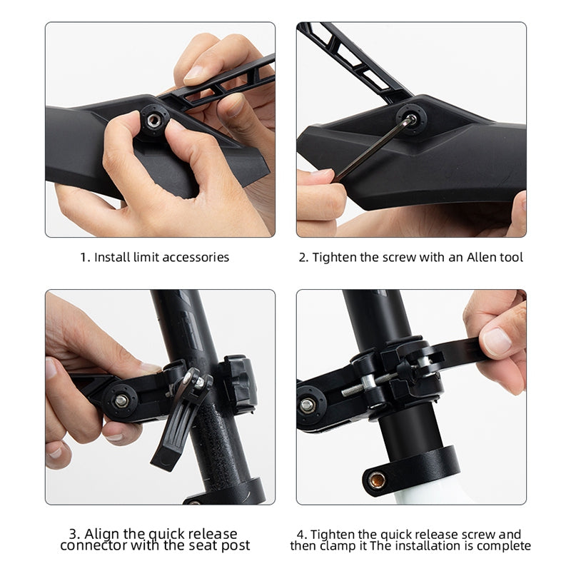 Rockbros 28210004001 1 Pair 24-inch Bicycle Fender Front and Rear MTB Bike Mudguard