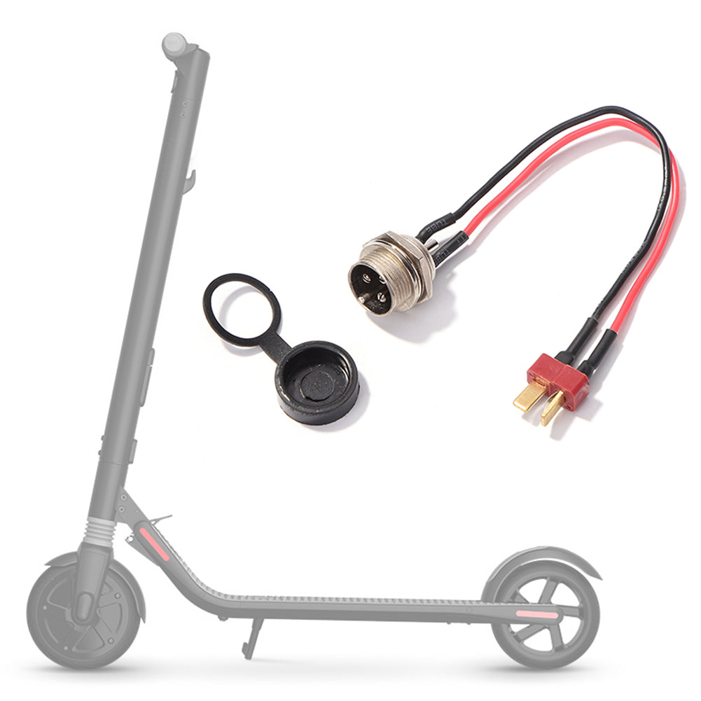 Uniqkart for KUGOO M4 10inch Electric Scooter Charging Interface Power Cable Charging Socket Port Plug - Bullet Head