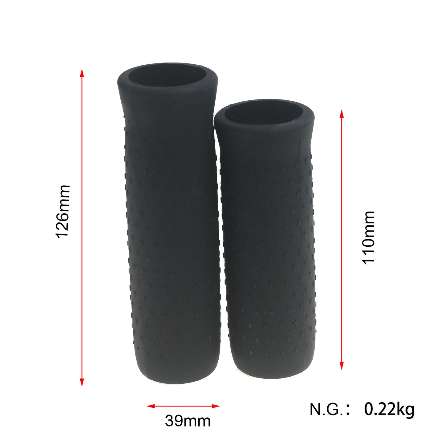 1 Pair Rubber Handlebar Grip for Ninebot Max G30, Electric Scooter Anti-slip Handlebar Grip Cover - Black