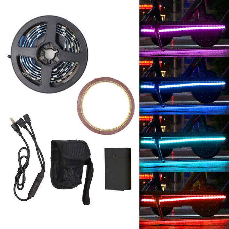 Uniqkart for Xiaomi M365 Electric Scooter High Bright LED Strip Light Battery Powered Colorful Light Rope