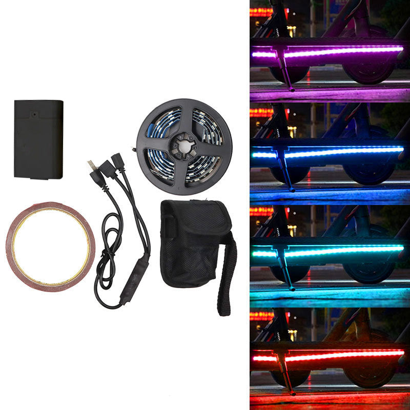 Uniqkart for Xiaomi M365 Electric Scooter High Bright LED Strip Light Battery Powered Colorful Light Rope