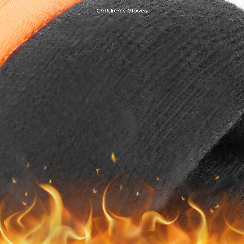 FLYINGTERN One Pair Kid's Waterproof Warm Winter Snow Ski Gloves Cold Weather Gloves for Boys and Girls - White