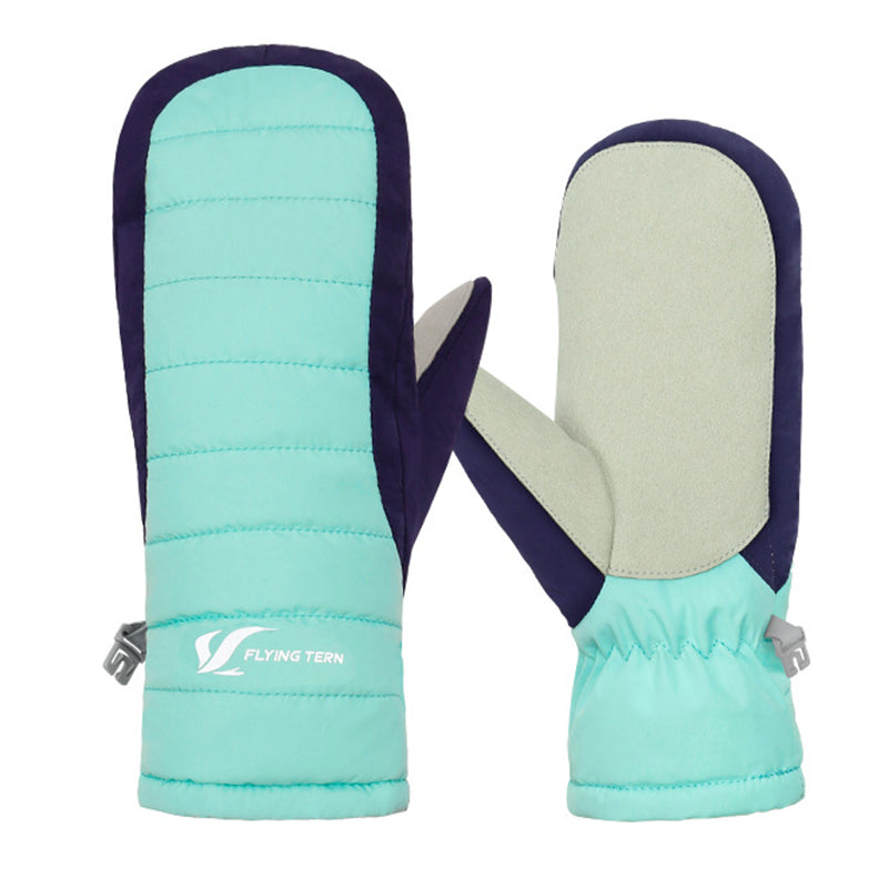 FLYINGTERN One Pair Kid's Waterproof Warm Winter Snow Ski Gloves Cold Weather Gloves for Boys and Girls - Blue