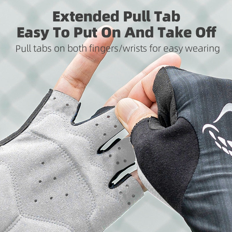 Rockbros S295 1 Pair Cycling Half Finger Gloves Unisex Shock-absorbing Breathable Bike Bicycle Gloves - Green/XL